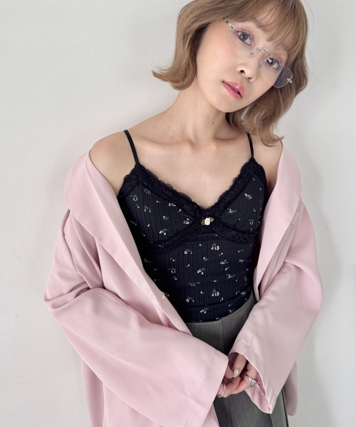 セール】ヴィンテージフラワーレースキャミソール（キャミソール