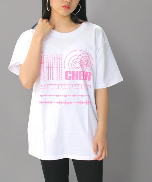 CHEER（チアー）の「アコースティックネオンプリントBIGTEE（Tシャツ/カットソー・レディース・ホワイト/ブラック・S/M）」の4枚目の写真