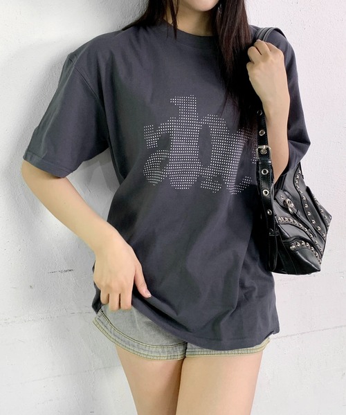 SHEPP(シープ)の「abcプリントBIGT 半袖Tシャツ オーバーサイズ(Tシャツ/カットソー・レディース・ホワイト/チャコールグレー/ブラック・XL)」の3枚目の写真