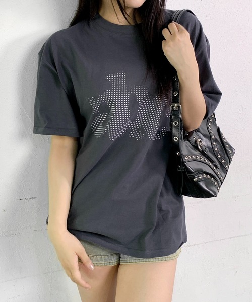 SHEPP(シープ)の「abcプリントBIGT 半袖Tシャツ オーバーサイズ(Tシャツ/カットソー・レディース・ホワイト/チャコールグレー/ブラック・XL)」の9枚目の写真