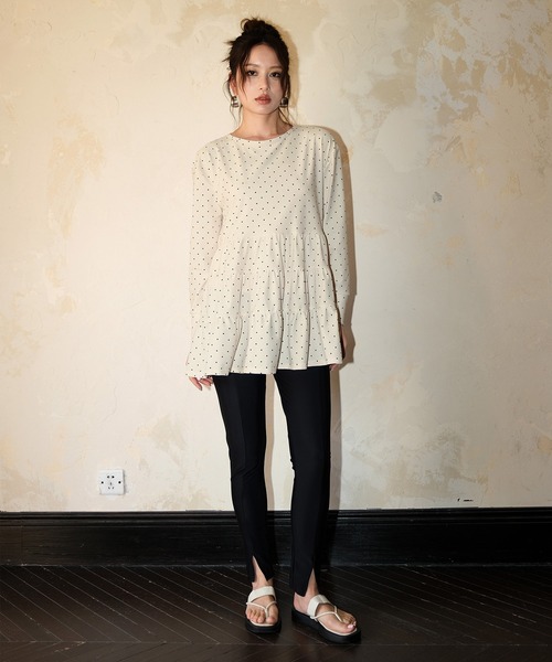 OSYAREVO（オシャレボ）の「水着 レディース 体型カバー ラッシュガード 紫外線カット率 99％以上 UPF50+ uvカット フィットネス 水陸両用 フレア ラッシュレギンス セットアップ（ラッシュガード・レディース・ホワイト系その他/ブラック系その他/ネイビー系/グレー/アイボリー/モカ・MEDIUM/LARGE/X-LARGE）」の13枚目の写真