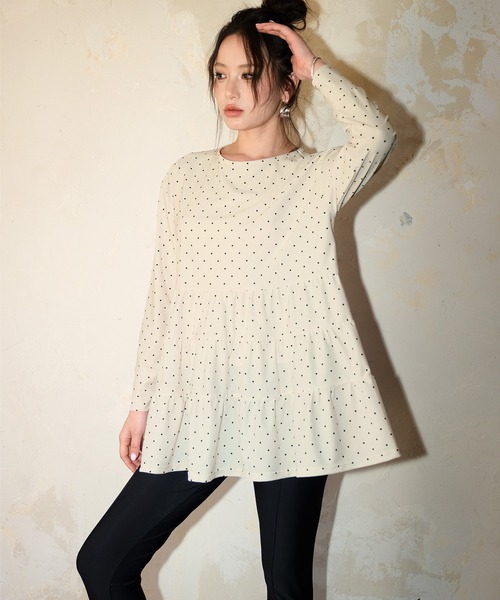 OSYAREVO（オシャレボ）の「水着 レディース 体型カバー ラッシュガード 紫外線カット率 99％以上 UPF50+ uvカット フィットネス 水陸両用 フレア ラッシュレギンス セットアップ（ラッシュガード・レディース・ホワイト系その他/ブラック系その他/ネイビー系/グレー/アイボリー/モカ・MEDIUM/LARGE/X-LARGE）」の12枚目の写真