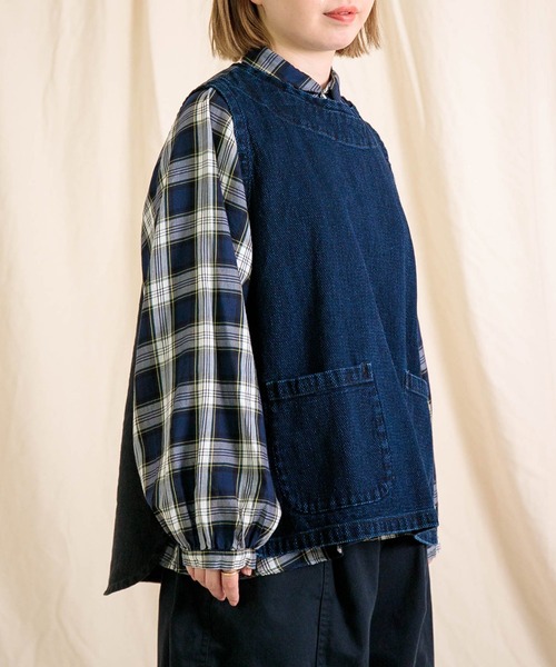 A*Y様 未使用品　ブロカントBrocante 綾織りデニム ポッシュブトンジレ A*Y様 未使用品 ブロカントBrocante 綾織りデニム ポッシュ