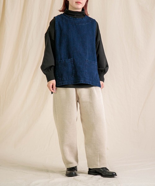 Brocante / ブロカント] ジャガードデニム ポッシュブトンジレ