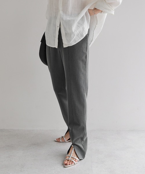 evernavy(エバーネイビー)の「スリットストレートパンツ(その他パンツ・レディース・ブラック/チャコールグレー・S/M/L)」の13枚目の写真