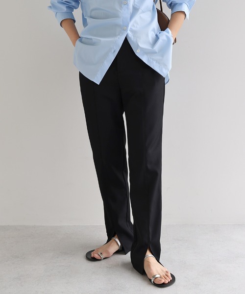 evernavy(エバーネイビー)の「スリットストレートパンツ(その他パンツ・レディース・ブラック/チャコールグレー・S/M/L)」の18枚目の写真