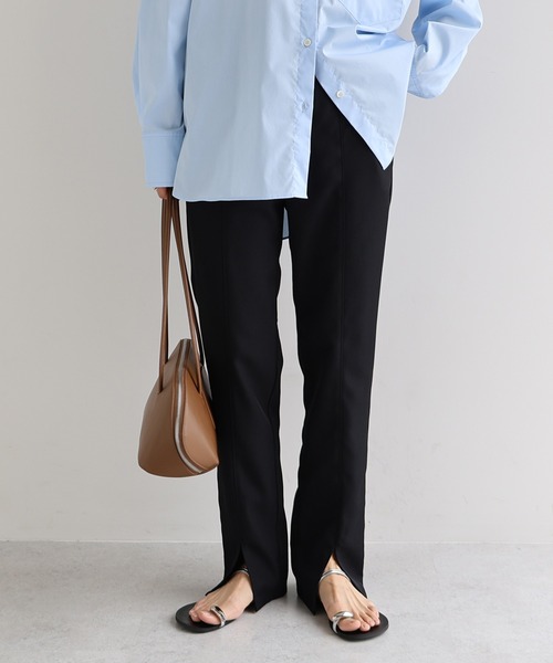 evernavy(エバーネイビー)の「スリットストレートパンツ(その他パンツ・レディース・ブラック/チャコールグレー・S/M/L)」の19枚目の写真