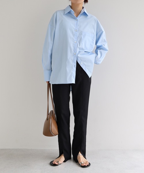 evernavy(エバーネイビー)の「スリットストレートパンツ(その他パンツ・レディース・ブラック/チャコールグレー・S/M/L)」の17枚目の写真