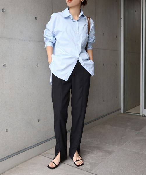 evernavy(エバーネイビー)の「スリットストレートパンツ(その他パンツ・レディース・ブラック/チャコールグレー・S/M/L)」の20枚目の写真
