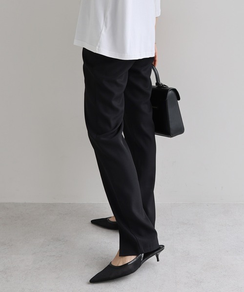 evernavy(エバーネイビー)の「スリットストレートパンツ(その他パンツ・レディース・ブラック/チャコールグレー・S/M/L)」の5枚目の写真