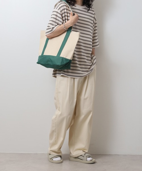 TRUSS（トラス）の「TRUSS ﾍﾋﾞｰﾄｰﾄﾊﾞｯｸﾞ（トートバッグ・レディース・グリーン/ネイビー/レッド・F）」の7枚目の写真