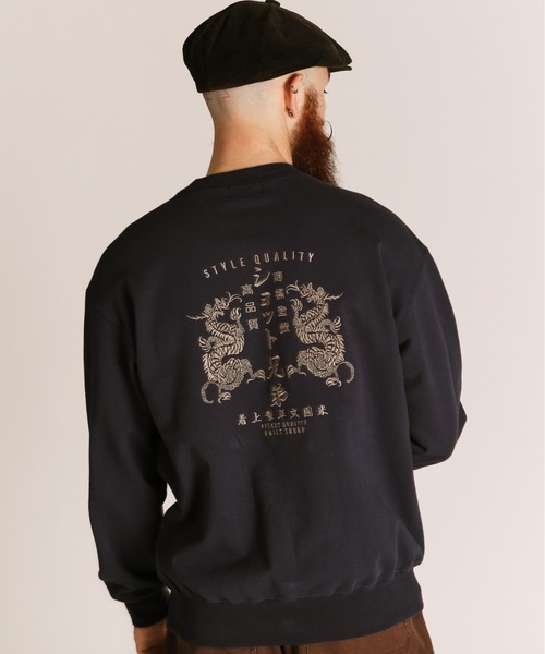 Schott(ショット)の「Schott/ショット/ADVERTISEMENT DRAGON CREW SWEAT/アドバタイズメント ドラゴン クルースウェット(スウェット・メンズ・ネイビー/ブルーグレー/ブラック・L/M/2XL/XL)」の8枚目の写真