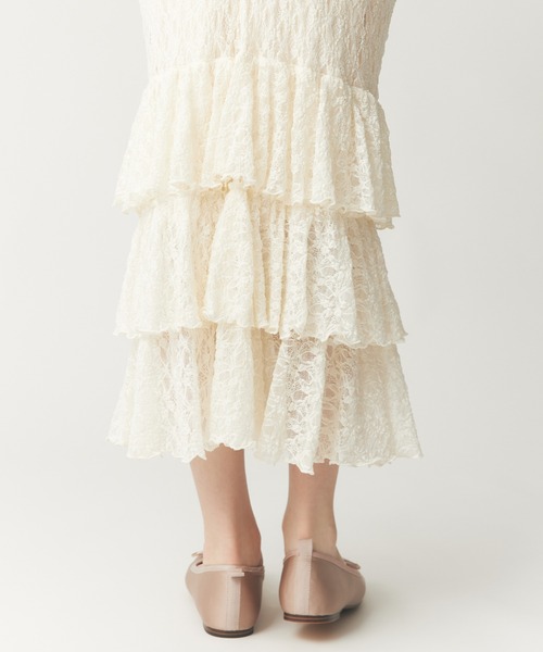ME COUTURE（ミークチュール）の「ストレッチレースティアードスカート（スカート・レディース・ピンク/アイボリー・0/1）」の18枚目の写真