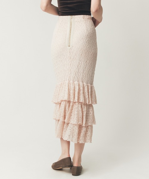 ME COUTURE（ミークチュール）の「ストレッチレースティアードスカート（スカート・レディース・ピンク/アイボリー・0/1）」の12枚目の写真