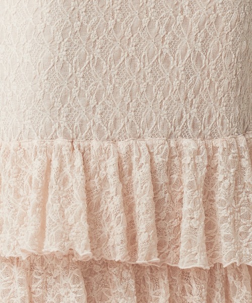 ME COUTURE（ミークチュール）の「ストレッチレースティアードスカート（スカート・レディース・ピンク/アイボリー・0/1）」の13枚目の写真