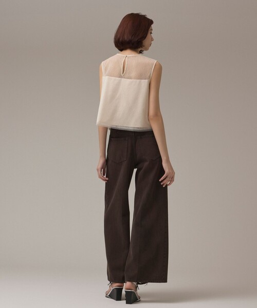 GRACE CONTINENTAL(グレースコンチネンタル)の「ビーズ刺繍トップ(Tシャツ/カットソー・レディース・ベージュ/ブラック・36)」の4枚目の写真