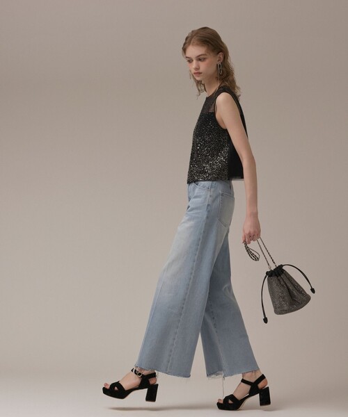 GRACE CONTINENTAL(グレースコンチネンタル)の「ビーズ刺繍トップ(Tシャツ/カットソー・レディース・ベージュ/ブラック・36)」の14枚目の写真