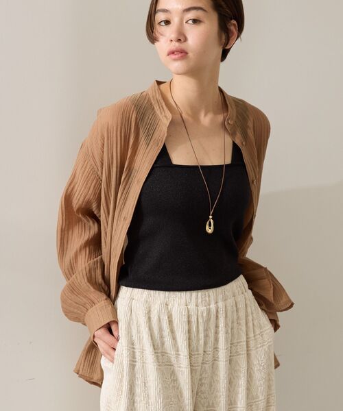 AMERICAN HOLIC（アメリカンホリック）の「ラメニットタンクトップ（タンクトップ・レディース・サックスブルー/ブラック/ブラウン/ライトベージュ・L/M）」の19枚目の写真