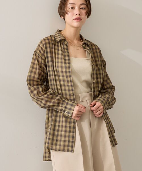 AMERICAN HOLIC（アメリカンホリック）の「ラメニットタンクトップ（タンクトップ・レディース・サックスブルー/ブラック/ブラウン/ライトベージュ・L/M）」の21枚目の写真