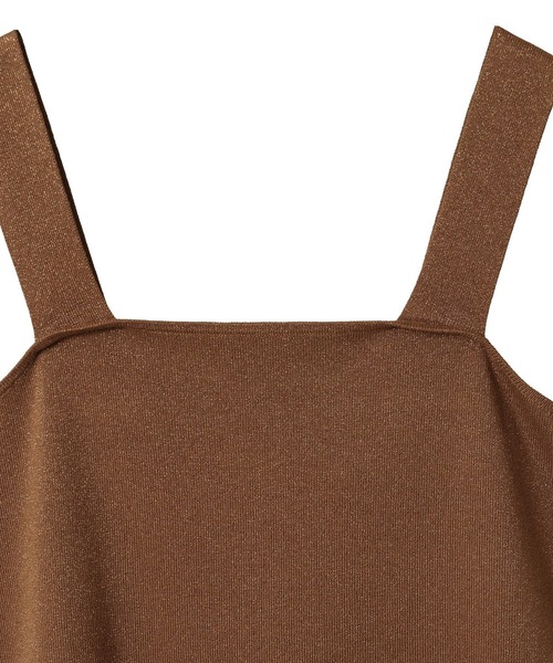 AMERICAN HOLIC（アメリカンホリック）の「ラメニットタンクトップ（タンクトップ・レディース・サックスブルー/ブラック/ブラウン/ライトベージュ・L/M）」の7枚目の写真