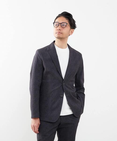 MEN'S MELROSE(メンズメルローズ)の「プリントテックサッカーイージージャケット(セットアップ可)(テーラードジャケット・メンズ・ライトグレー/ネイビー/チャコールグレー・4/5/3)」の17枚目の写真