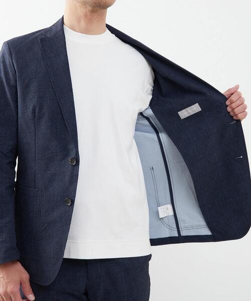MEN'S MELROSE(メンズメルローズ)の「プリントテックサッカーイージージャケット(セットアップ可)(テーラードジャケット・メンズ・ライトグレー/ネイビー/チャコールグレー・4/5/3)」の22枚目の写真