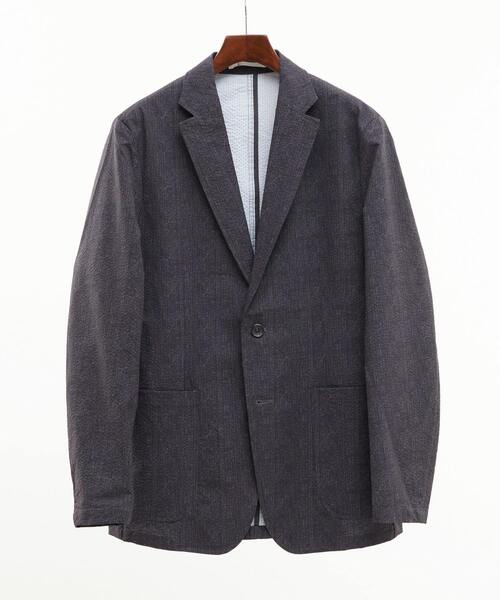 MEN'S MELROSE(メンズメルローズ)の「プリントテックサッカーイージージャケット(セットアップ可)(テーラードジャケット・メンズ・ライトグレー/ネイビー/チャコールグレー・4/5/3)」の21枚目の写真