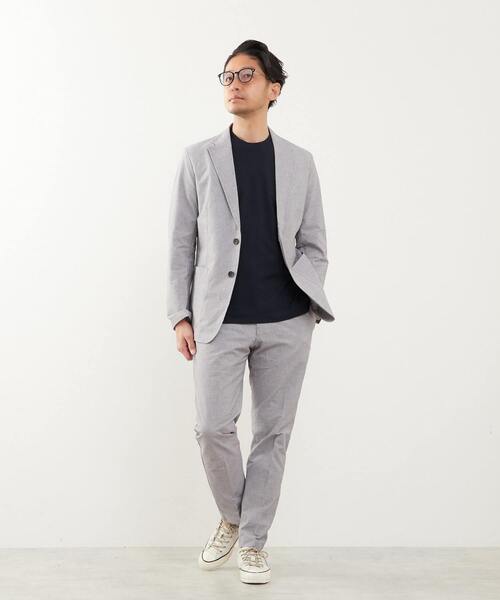 MEN'S MELROSE(メンズメルローズ)の「プリントテックサッカーイージージャケット(セットアップ可)(テーラードジャケット・メンズ・ライトグレー/ネイビー/チャコールグレー・4/5/3)」の13枚目の写真