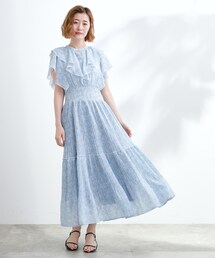 青色プリーツワンピース　サイズ1 値下げ中⭐️ 小さいサイズ プリーツニットワンピース 低身長さん・小柄女性