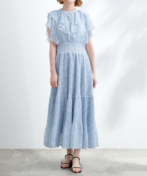 grove（グローブ）の「夏の主役シフォンプリントプリーツワンピース（ワンピース・レディース・ブラック系その他/ブラウン系その他2/サックスブルー系/ブラック系1・02/03/01/04/05）」の13枚目の写真