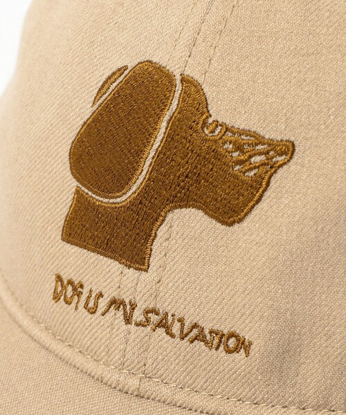 TACOMA FUJI RECORDS（タコマフジレコード）の「TACOMA FUJI RECORDS / DOG IS MY SALVATION CAP designed by Yachiyo Katsuyama（キャップ・メンズ・ベージュ・ONE SIZE）」の4枚目の写真