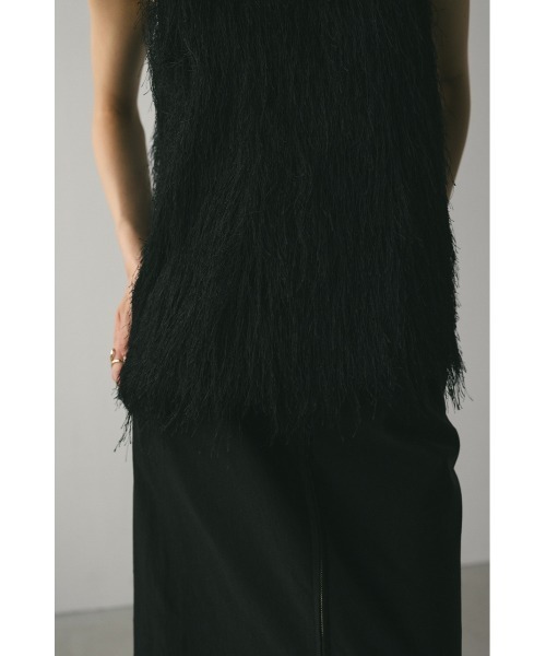 STYLEMIXER（スタイルミキサー）の「フリンジルーズトップ（タンクトップ・レディース・アイボリー/ブラック/サックスブルー・FREE）」の16枚目の写真