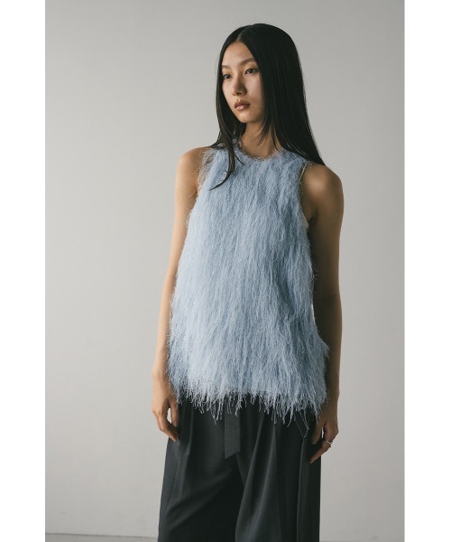 STYLEMIXER（スタイルミキサー）の「フリンジルーズトップ（タンクトップ・レディース・アイボリー/ブラック/サックスブルー・FREE）」の20枚目の写真