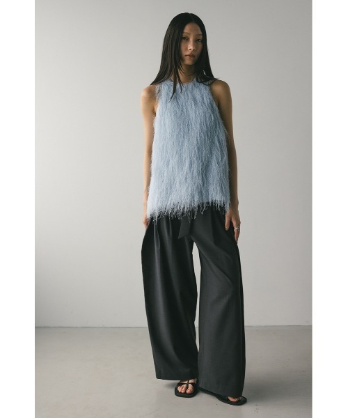 STYLEMIXER（スタイルミキサー）の「フリンジルーズトップ（タンクトップ・レディース・アイボリー/ブラック/サックスブルー・FREE）」の21枚目の写真