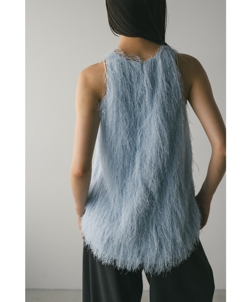 STYLEMIXER（スタイルミキサー）の「フリンジルーズトップ（タンクトップ・レディース・アイボリー/ブラック/サックスブルー・FREE）」の8枚目の写真