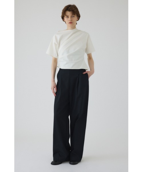 RIM.ARK アシンメトリーカットトップス 長袖 ブラック Asymmetry tuck cut tops アシンメトリータックカットトップス