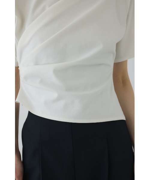 Asymmetry tuck cut tops アシンメトリータックカットトップス