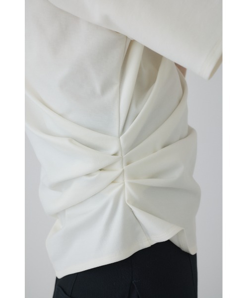 Asymmetry tuck cut tops アシンメトリータックカットトップス