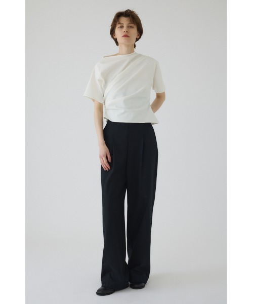 Asymmetry tuck cut tops アシンメトリータックカットトップス