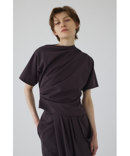 Asymmetry tuck cut tops アシンメトリータックカットトップス