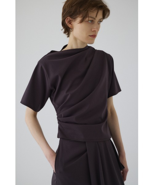 MIDAS アシンメトリック ブラックカットソー　【大幅値下げ依頼可能】 Asymmetry tuck cut tops アシンメトリータックカットトップス