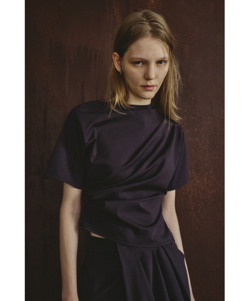 Asymmetry tuck cut tops アシンメトリータックカットトップス