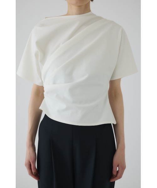 Asymmetry tuck cut tops アシンメトリータックカットトップス