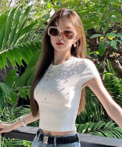 the virgins ラインストーンT ホワイト 新品・未使用】GUCCI Tシャツ ラインストーンロゴ オフホワイト