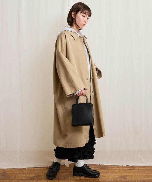 fig London(フィグロンドン)の「Gabardine Phebe coat(ステンカラーコート・レディース・カーキ/ベージュ・FREE)」の9枚目の写真