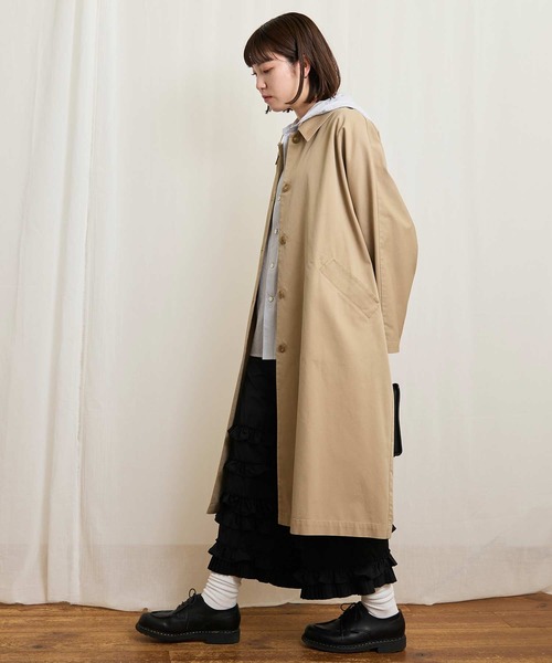 fig London(フィグロンドン)の「Gabardine Phebe coat(ステンカラーコート・レディース・カーキ/ベージュ・FREE)」の15枚目の写真