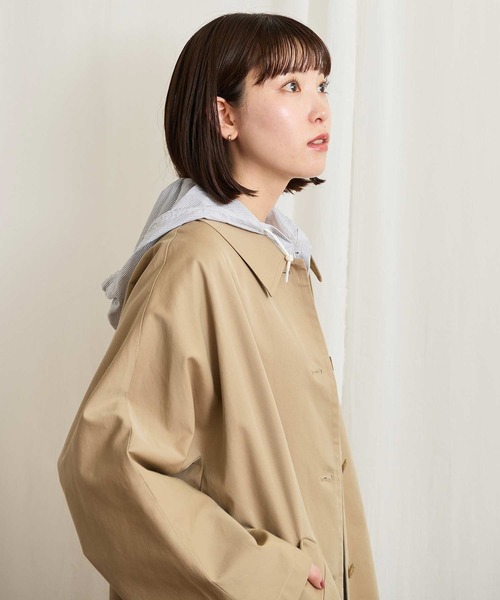 fig London(フィグロンドン)の「Gabardine Phebe coat(ステンカラーコート・レディース・カーキ/ベージュ・FREE)」の11枚目の写真