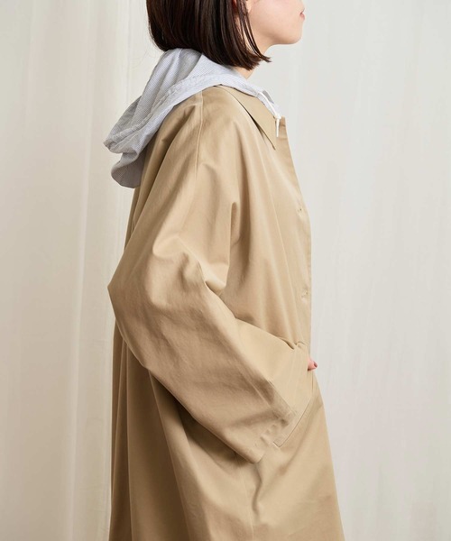 fig London(フィグロンドン)の「Gabardine Phebe coat(ステンカラーコート・レディース・カーキ/ベージュ・FREE)」の14枚目の写真