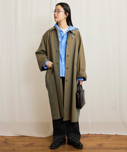 fig London(フィグロンドン)の「Gabardine Phebe coat(ステンカラーコート・レディース・カーキ/ベージュ・FREE)」の10枚目の写真