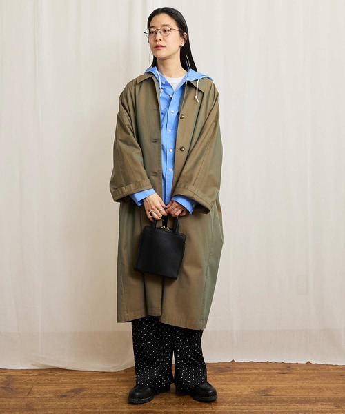 fig London(フィグロンドン)の「Gabardine Phebe coat(ステンカラーコート・レディース・カーキ/ベージュ・FREE)」の7枚目の写真